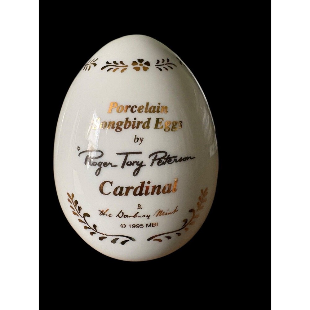 Danbury Mint Roger Tory Peterson Porcelain Songbird Egg Cardinal 1995 - Picture 5 of 7
